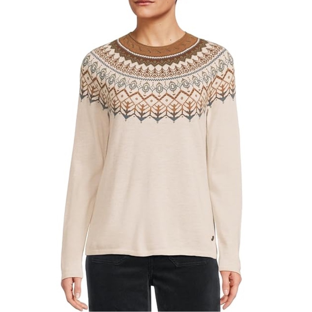 ROYAL ROBBINS Westlands Fair Isle Crewneck Sweater Size Medium